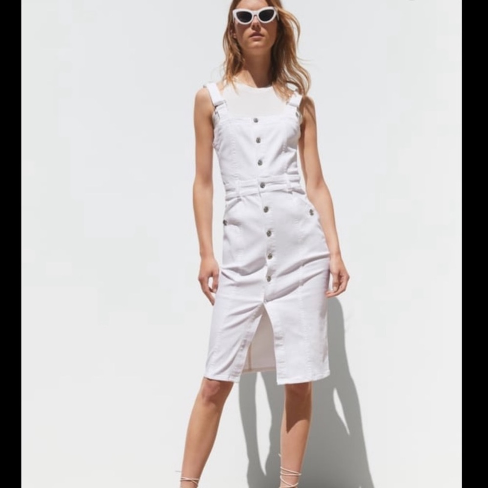 Zara white denim dress